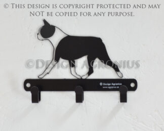 Boston Terrier (cut out) - lead hanger 3-hooks