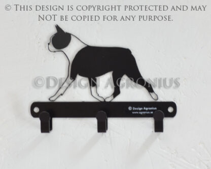 Boston Terrier (cut out) - lead hanger 3-hooks