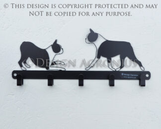 Boston Terrier (cut out) - lead hanger, 5-hooks