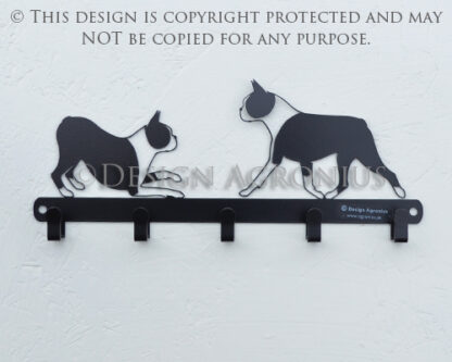 Boston Terrier (cut out) - lead hanger, 5-hooks