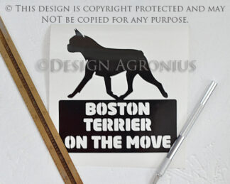 Boston Terrier - On The Move Sticker