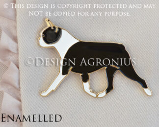 Boston Terrier - Enamelled brooch