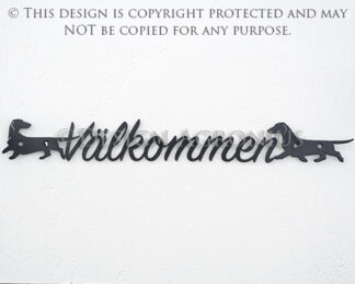 Dachshund, smooth "Välkommen" Sign