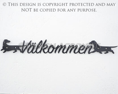 Dachshund, smooth "Välkommen" Sign
