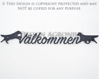 Golden Retriever "Välkommen" Sign
