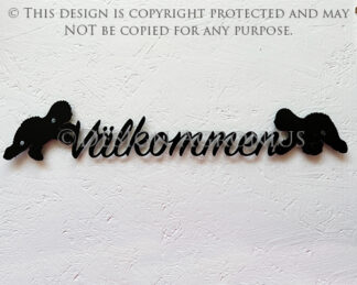 Old English Sheepdog "Välkommen" Sign