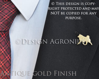 Schipperke, with tail - lapel pin