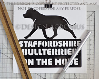 Staffordshire Bullterrier, smooth - On The Move Sticker